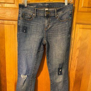 Patchwork Distressed Skinny Jeans